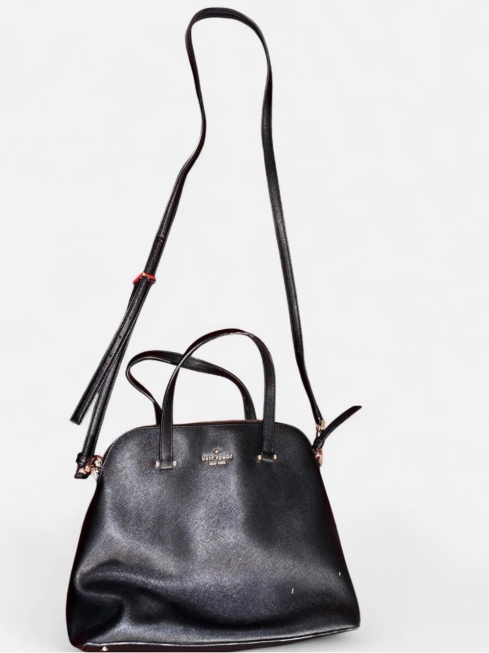 Kate Spade Black Leather Bag w/ Crossbody Strap